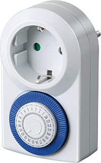 Brennenstuhl Temporizador MMZ 20 / Enchufe programable de Temporizador mecánico (Temporizador mécanico, Programador Diario, Enchufe con protección de Contacto) Blanco