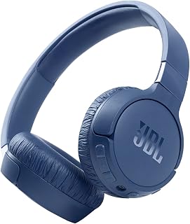 JBL Tune 660 NC Auriculares supraaurales inalámbricos con bluetooth y cancelación de ruido, sonido Pure Bass, hasta 44h de música de música continua, color azul